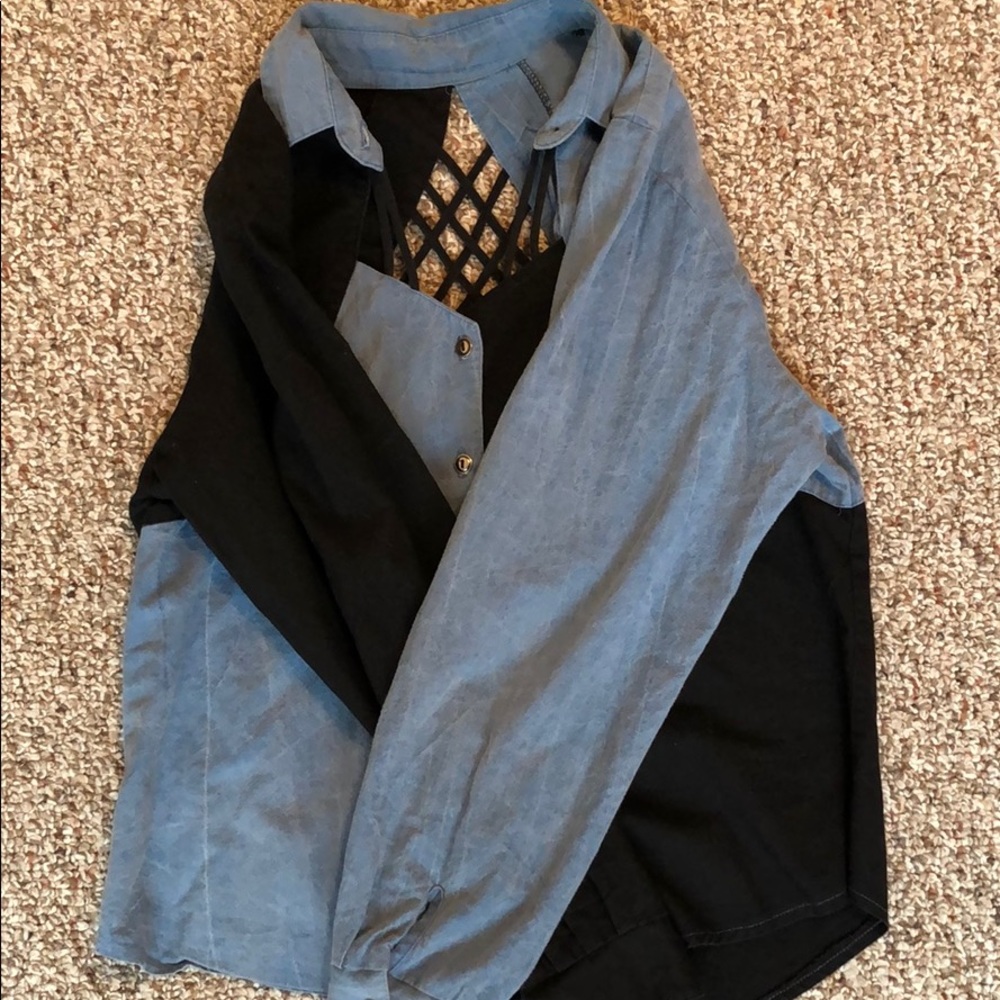 Button down multi color denim - Picture 2 of 4
